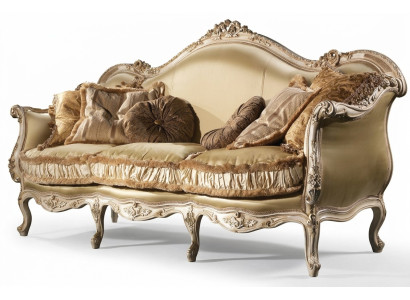 Divano in tessuto Sofa Couch Divano imbottito Divano a 3 posti Sofà Art Déco a tre posti Nuovo