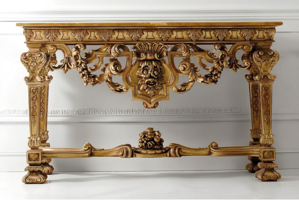 Tavolo per console Mobili Legno Console Arredamento Italiano Legno Massello Comò Nuovo
