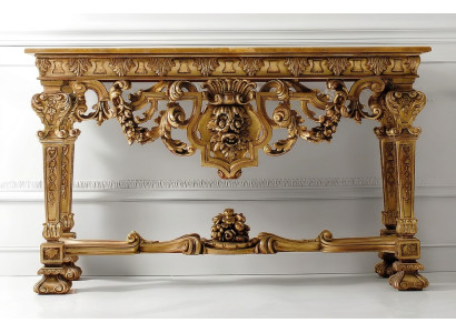 Tavolo per console Mobili Legno Console Arredamento Italiano Legno Massello Comò Nuovo