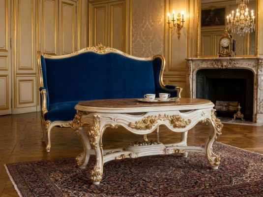 Tavoli Tavolino da salotto Caffè Soggiorno Tavolo Mobili italiani Barocco Rococò Nuovo