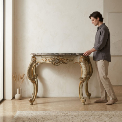 Tavolino da salotto Tavolo Tavolino da appoggio Tavolo da soggiorno Legno Royal Portaoggetti Barocco Rococò