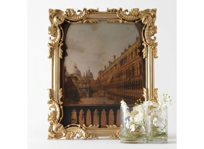 Specchio con cornice intagliata in oro stile barocco rococò Specchio da parete italiano nuovo