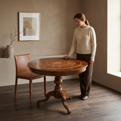 Tavolo da pranzo Tavolo rotondo Set soggiorno sala da pranzo in legno Design Tavoli Rotondi Nuovi