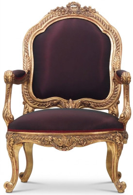 Sedia Trono Barocco Rococò Tessuto Divano Monoposto Poltrona Mobili Italiani