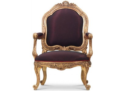 Sedia Trono Barocco Rococò Tessuto Divano Monoposto Poltrona Mobili Italiani