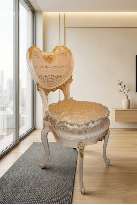 Sedia da pranzo monoposto poltroncina in legno di classe di lusso design mobili barocchi rococò nuovi