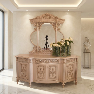 Comò credenza Comodini Specchio Set in legno vero Mobili italiani in stile antico