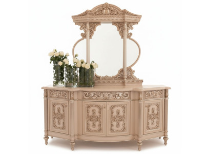 Comò credenza Comodini Specchio Set in legno vero Mobili italiani in stile antico