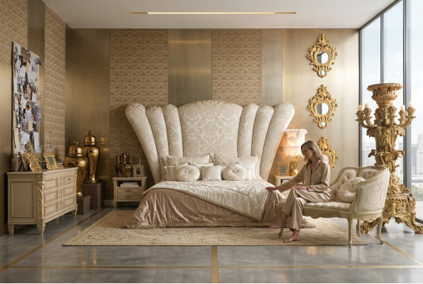 Chesterfield Grande letto testiera letto Imbottitura letto Letto da hotel Colore Bianco Classico