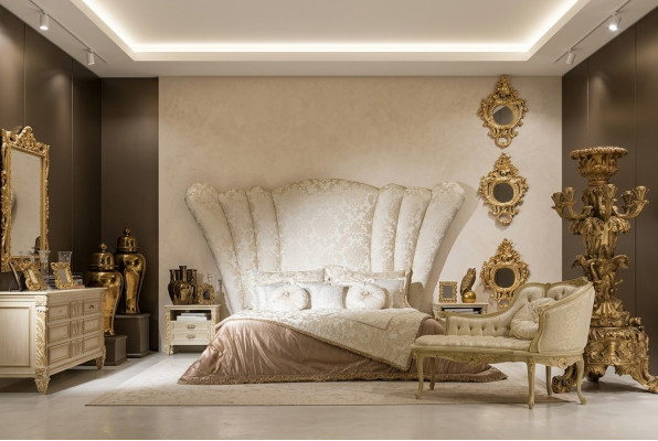 Chesterfield Grande letto testiera letto Imbottitura letto Letto da hotel Colore Bianco Classico