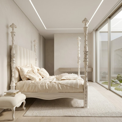 Letto Imbottito Design di Lusso Letti Matrimoniali Camera da Letto Legno Moderno Struttura del Letto Nuova