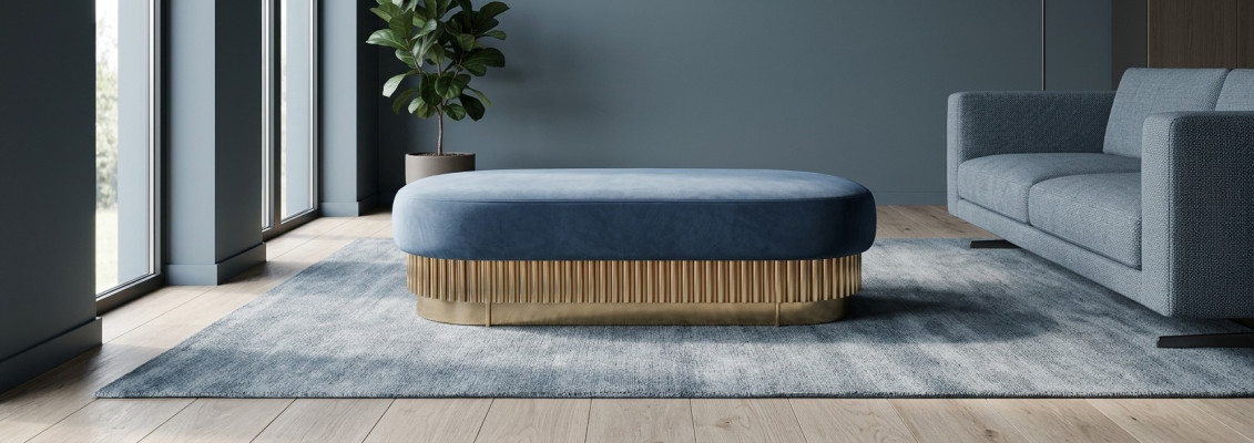 Cuscino sedile Cuscino panca Sedia Pouf Panca Tessuto Legno Stile Designer Poggiapiedi