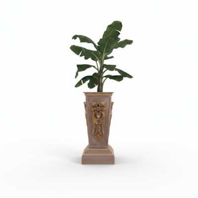 Vaso fiori supporto vaso supporto Legno massiccio Barocco Rococò Design italiano.