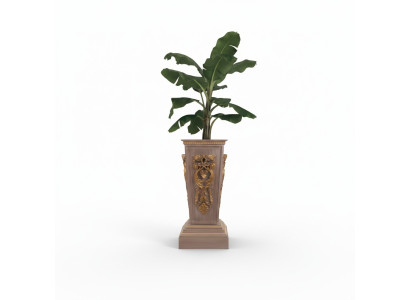 Vaso fiori supporto vaso supporto Legno massiccio Barocco Rococò Design italiano.