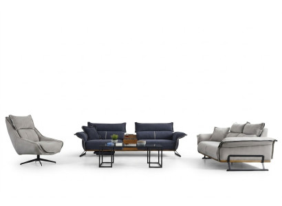 Set di divani di lusso in stile italiano. Set di divani 3 pezzi.