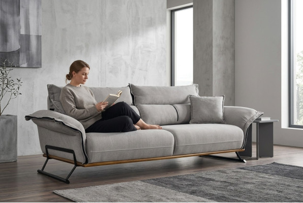 Divano a 3 posti design moderno Divano imbottito singolo Relax a tre posti Nuovo