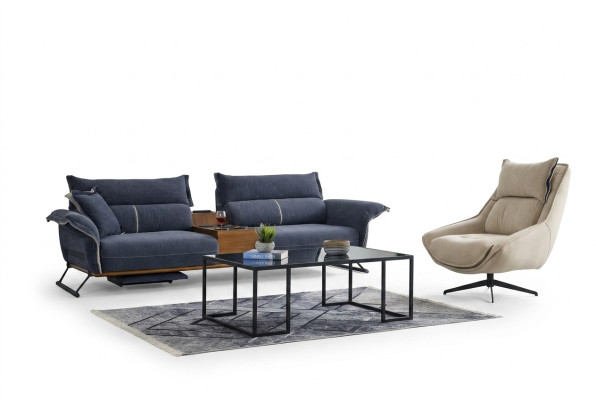 Set di divani di lusso composto da divani da 4 posti + 1, divano, poltrone e stoffa 2 pezzi.