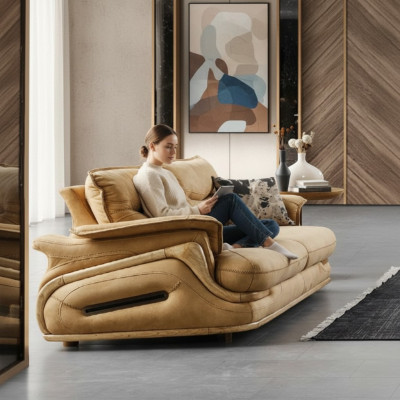 Divano 3 posti Mobili di lusso Soggiorno Design classico a tre posti Stile italiano