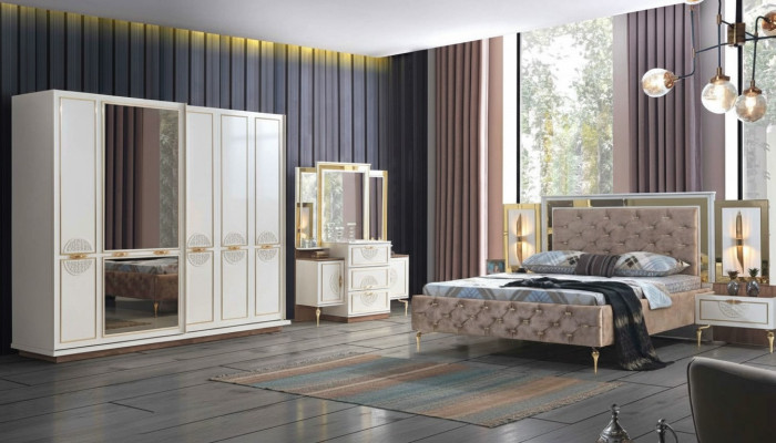 Set da camera da letto di lusso esclusivo composto da 5 pezzi di alta qualità premium.   Set da camera da letto di lusso esclusivo composto da 5 pezzi di alta qualità premium.