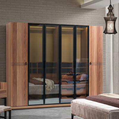 Armadio armadio di lusso mobilio camera da letto armadi porte in vetro