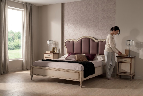 Letto matrimoniale Camera da letto Hotel Matrimoniale di lusso 2x Comodino Set di 3 pezzi Letti Nuovi