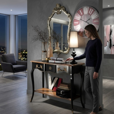 Console tavolo comò con specchio set di mobili di lusso di classe moderna 2 pezzi. Nuovo