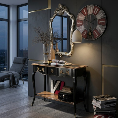 Console tavolo comò con specchio set di mobili di lusso di classe moderna 2 pezzi. Nuovo