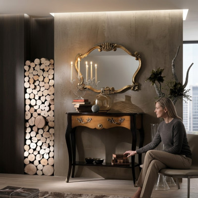 Console tavolo mobile stile barocco specchio legno italiano tavoli gruppo 2 pezzi set
