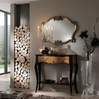 Console tavolo mobile stile barocco specchio legno italiano tavoli gruppo 2 pezzi set