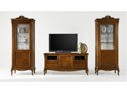 Soggiorno 2x Vetrina Mobili da soggiorno Design tv Moderno Set di Vetrine 3 pezzi