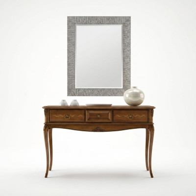 Comodino moderno per camera da letto in stile console in legno marrone.
