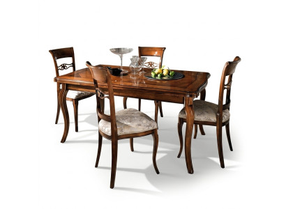 Sedia da pranzo di lusso 4x Sedia in legno marrone Sedia da soggiorno Mobili Gruppo