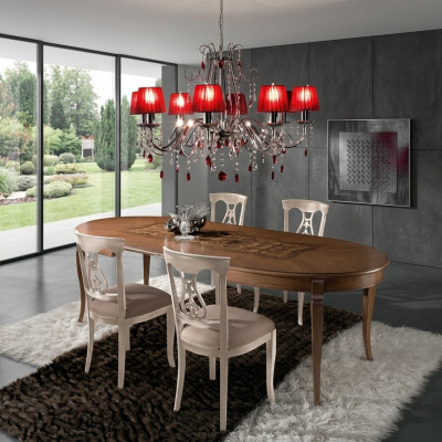 Sedia con motivi intagliati Sedie Legno naturale Sala da pranzo Poltrona Poltrona Mobili