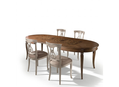 Sedia con motivi intagliati Sedie Legno naturale Sala da pranzo Poltrona Poltrona Mobili