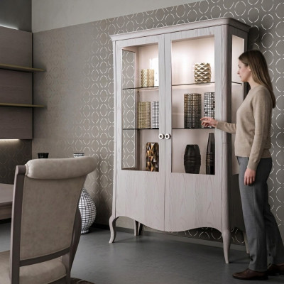 Vetrina in vetro Mobile portaoggetti in soggiorno Vetrina Mobile da sala da pranzo Mobili in legno Electric furnitures.