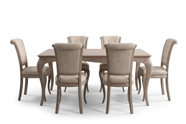 Tavolo da pranzo Sala da pranzo Set di mobili Gruppo di arredamento Tavolo + 6 sedie Set 7 pezzi.