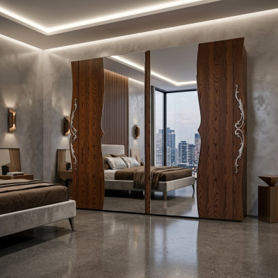 Camera da letto Armadio Legno Mobili Barocco Nuovo Armadio Classico Armadi