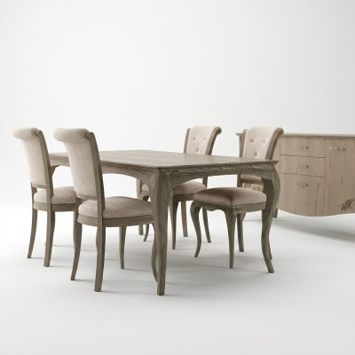 Mobili Gruppo di arredamento Tavolo + Set di 4 sedie 5 pezzi. Set da pranzo con tavolo da pranzo.