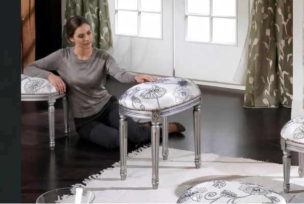 Pouf Panca Poggiapiedi Ottomana Puff Seduta Poggiapiedi Pouf per Soggiorno Sgabello di Design.