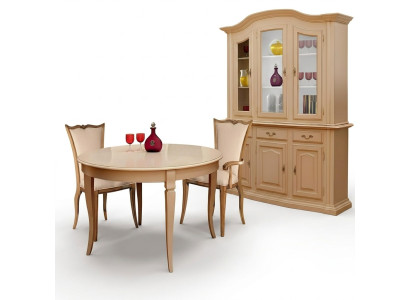 Mobili da sala da pranzo in legno massiccio, credenza in legno massiccio con vetrina in vetro nuova