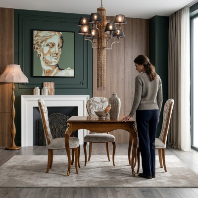 Sedia imbottita marrone Sedia da pranzo Sedia da ufficio Sedia a schienale Sedia Poltrona Design