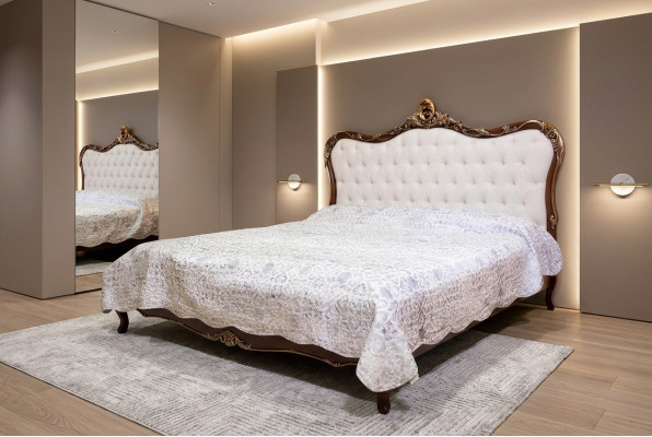 Letto matrimoniale Design Letti Camera da letto Letti Vaccari Mobili Massello Legno Letto Nuovo