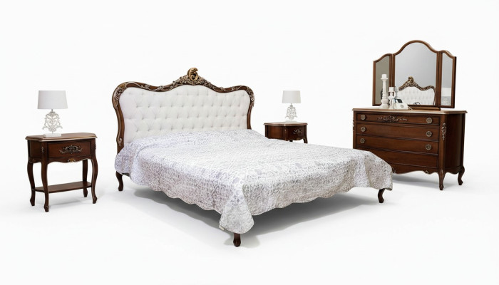 Letto 2x Comodino 3 pezzi Set Camera da letto Design Mobili Moderni di Lusso Letti Nuovi