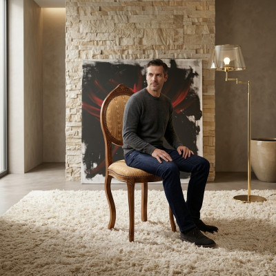 Sala da pranzo Mobili in legno Sedie Design di lusso Sedia imbottita con schienale Sedia Ufficio Mobili Nuovi