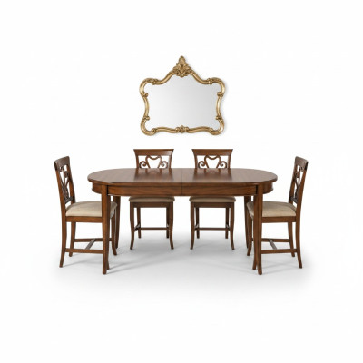 Tavolo da pranzo + 4x sedie Sedia Set da pranzo Gruppo cena Moderno Tavolo Tavoli Set