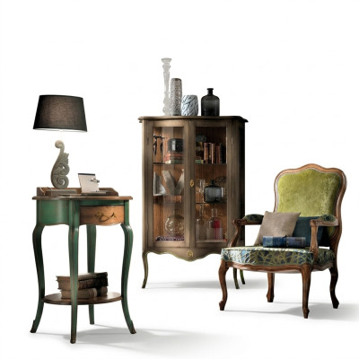 Mobile barocchi Vetrina Consolle Set Armadio console in legno Vetrine Mobili Set 3 pezzi. Nuovo