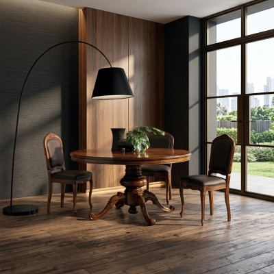 Sala da pranzo Tavoli Mobili rotondi Tavolo da pranzo di lusso Tavolo rotondo in legno massiccio Italia Nuovo  Sala da pranzo Tavoli Mobili rotondi Tavolo da pranzo di lusso Tavolo tondo in legno massiccio Italia Nuovo