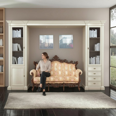 Armadio Vetrina Legno Mobili Soggiorno Mobile TV Pareti Attrezzate Design Moderno Parete Attrezzata