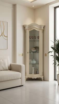 Massiccio armadio in vetro vetrina in legno reale mobile da soggiorno credenza