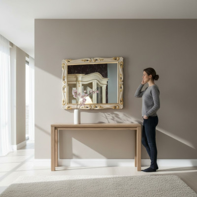 Specchio di design classico, specchio da parete italiano, da terra o da appendere, made in Italy.
